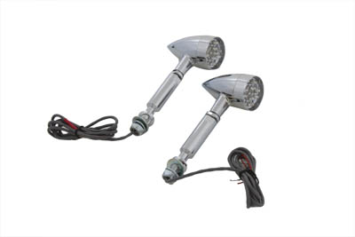 Turn Signal Set Bullet Style Red with Long Stud