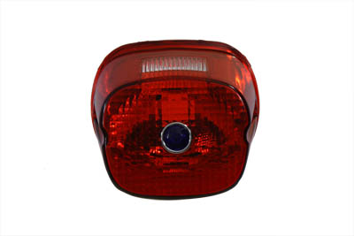 Harley 2004-07 BT & XL Tail Lamp Lens Laydown Style Red w/ Blue Dot