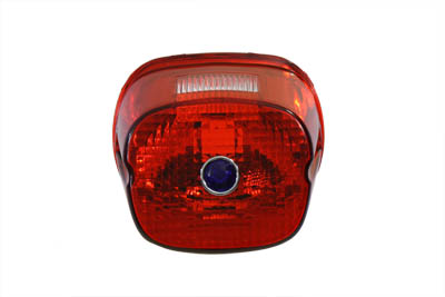 Harley 2004-07 BT & XL Tail Lamp Lens Laydown Style Red w/ Blue Dot
