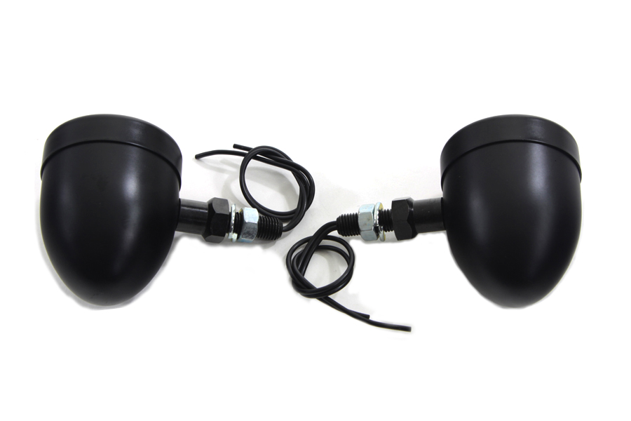 Black Bullet Marker Lamp Set with Red Lens