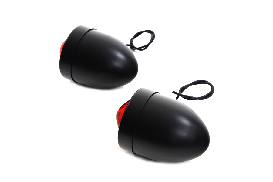 Black Bullet Marker Lamp Red Single Filament