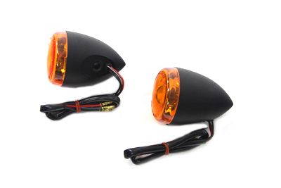 Black Torpedo Style Rear Turn Signal Set