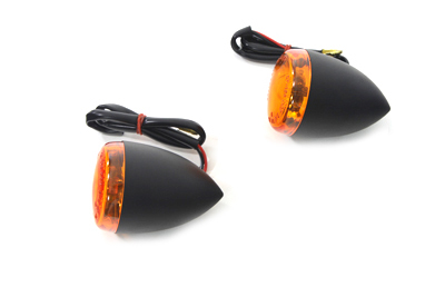 Black Torpedo Style Rear Turn Signal Set