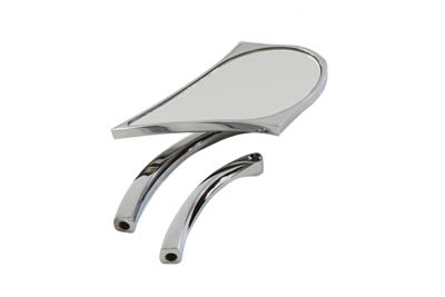 Chrome BILLET 2-Stem Spike Oval Face Mirror for Harley