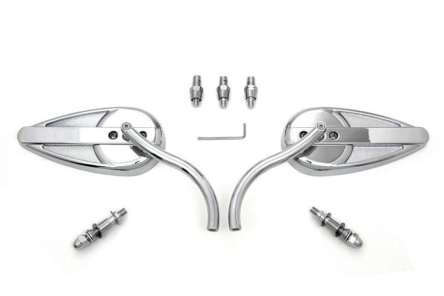 Tear Drop Mirror Set Chrome V-Twin 34-1578