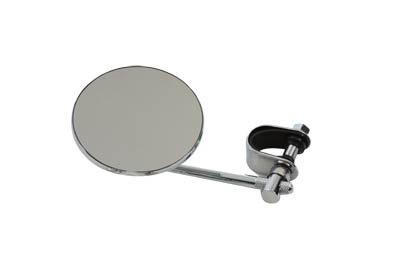 4 Round Mirror with Clamp On Stem Chrome