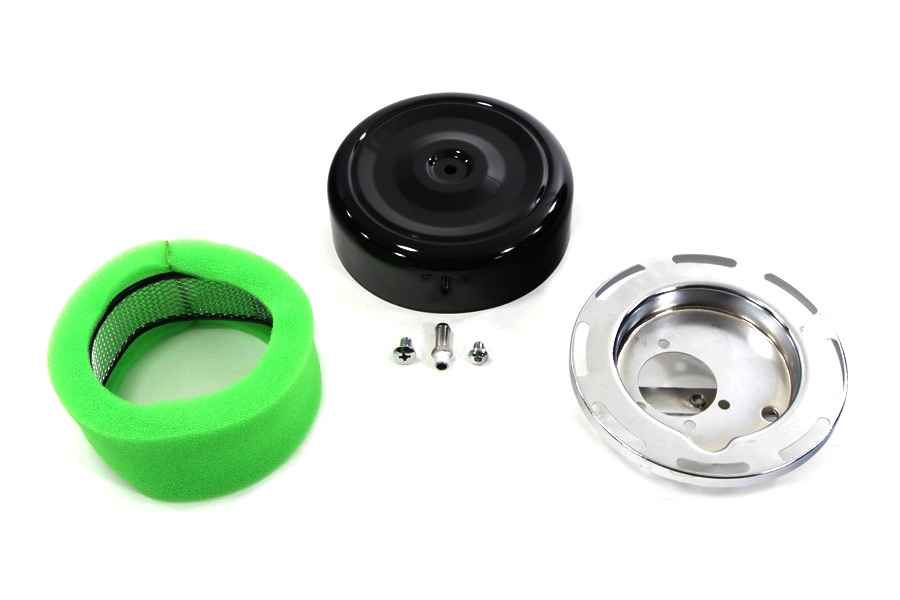 7 Round Air Cleaner With Black Cover