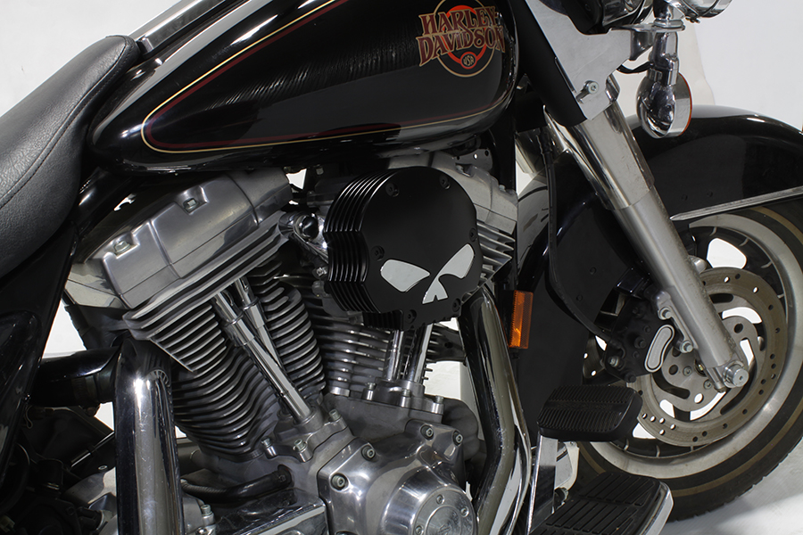 Wyatt Gatling Black Skull Air Cleaner Kit for FLT & FXST 1993-2007