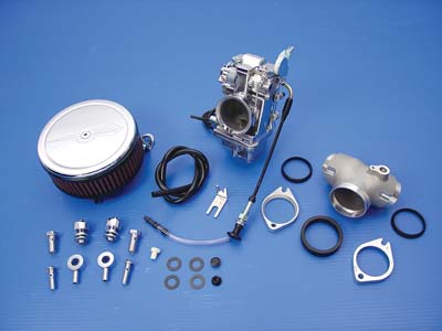 Mikuni 48mm Polished Carburetor Kit for 1984-UP Big Twins