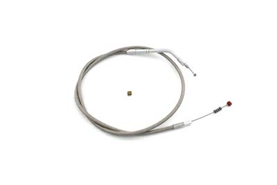 Clear Stainless Steel Idle Cable for 1981-1995 Big Twins & XL