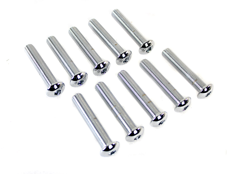 Allen Button Head Screws Chrome 3/8 X 2