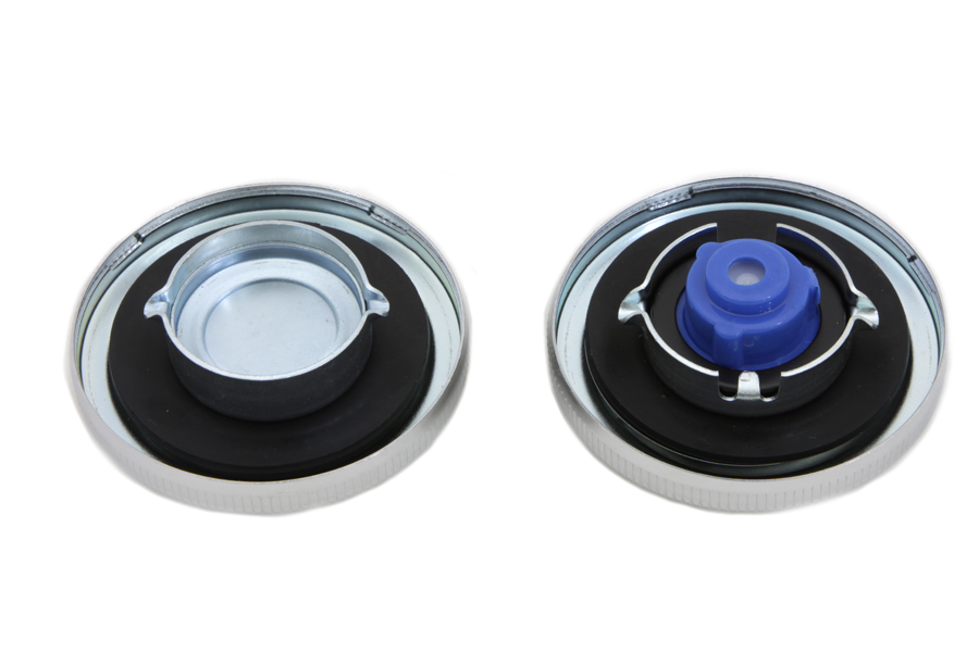 Stock Style Gas Cap Set Vented and Non-Vented Chrome
