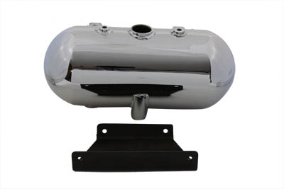 Chrome 5-1/4" Round Oil Tank w/ Battery Box for 1986-99 Softails