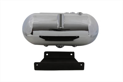 Chrome 5-1/4" Round Oil Tank w/ Battery Box for 1986-99 Softails