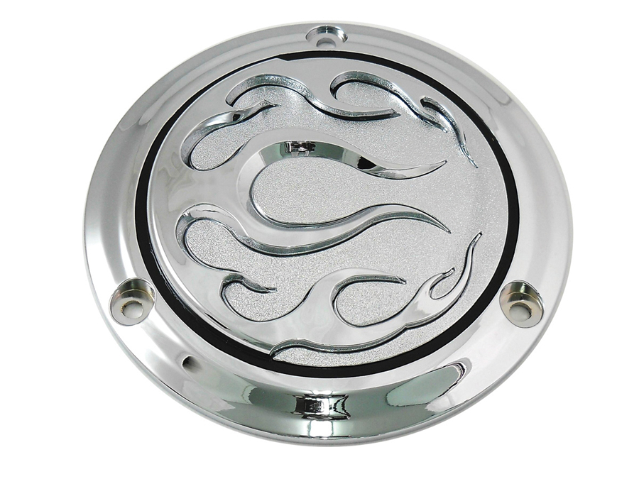 Chrome 3-Hole Flame Derby Cover