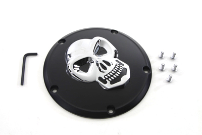 Black Derby Cover with Chrome Skull