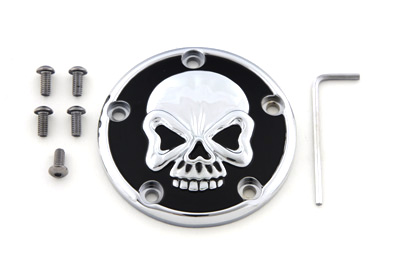 Skull Design 5 Hole Ignition System Cover Chrome