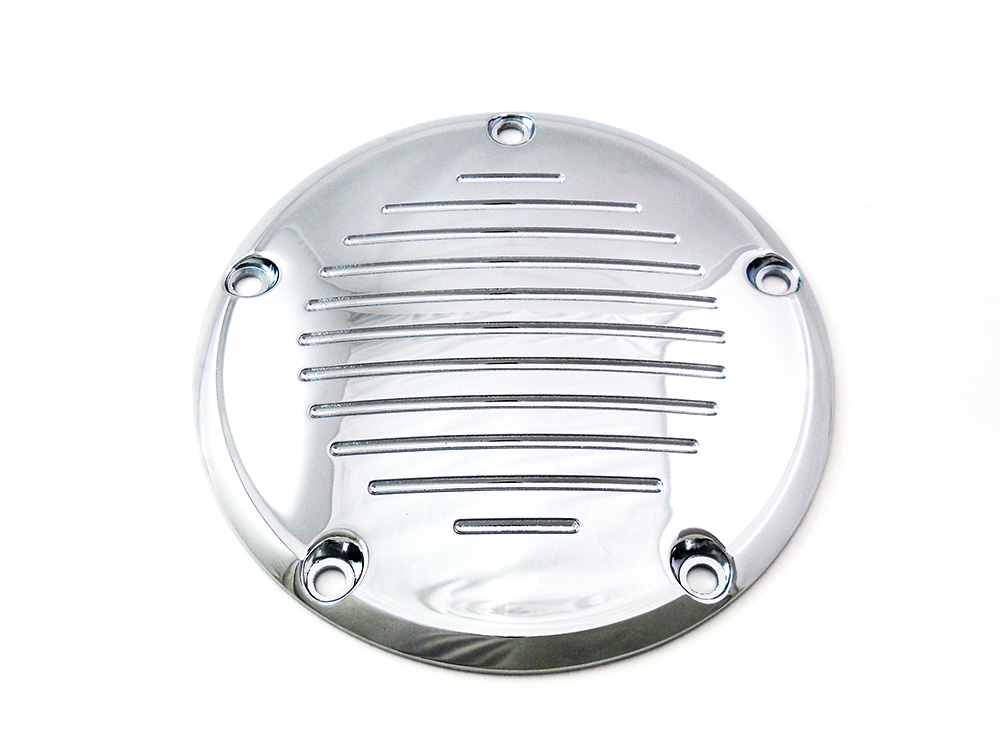 Chrome Grooved 5-Hole Derby Cover