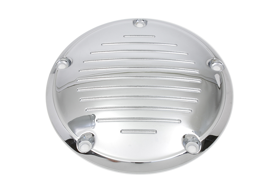 Chrome Grooved 5-Hole Derby Cover