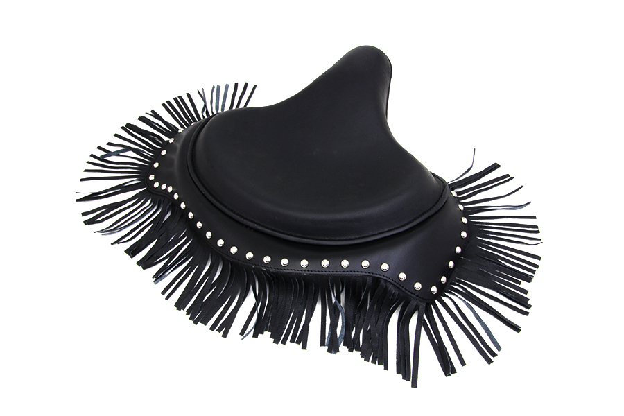 Black Deluxe Solo Seat with Fringe Skirt