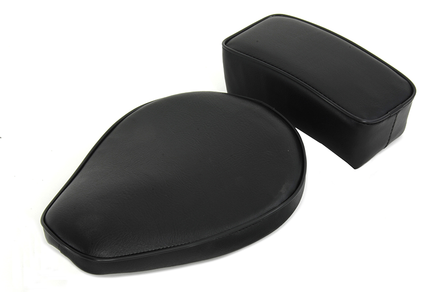Velocipede Style Solo Seat and Rear Pillion Pad Set