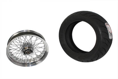 Chrome 1986-1999 FXST Softail 16" 60 Spoke Tire Kit
