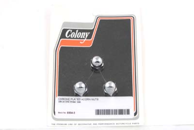Chrome Acorn Nut Fine 3/8 -24 Thread
